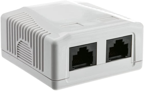 Presa a Muro con 2 Frutti RJ45 Cat.6 UTP Beige
