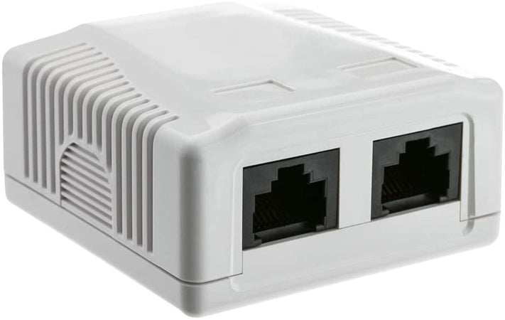 Presa a Muro con 2 Frutti RJ45 Cat.6 UTP Beige