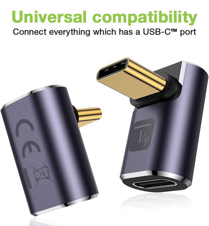 Adattatore USB-C&trade Maschio/Femmina Angolato 90&deg 40Gbps 4K e 8K