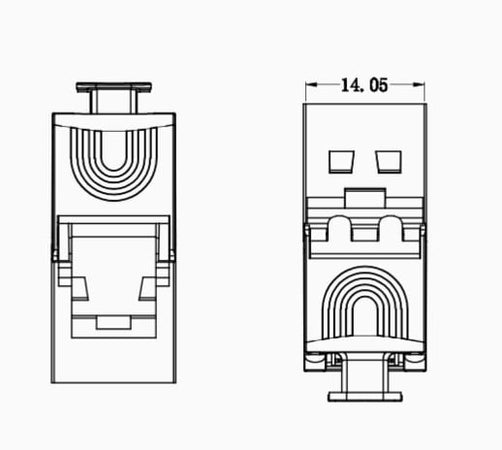 Frutto Keystone RJ45 Cat.6A Slim STP Tool Free 14.06mm