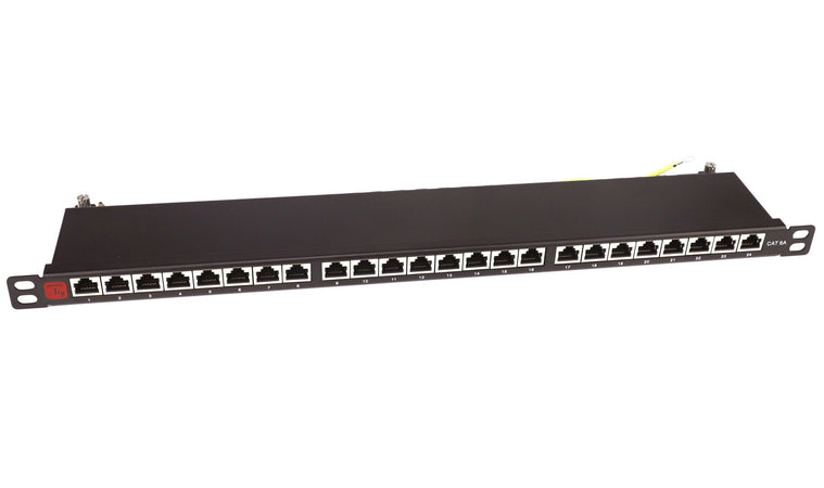 Pannello Patch STP 24 Posti RJ45 19'' 0.5U Cat.6 Nero