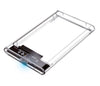 Box HDD/SSD Esterno per Disco Rigido 2.5'' USB 3.0 Trasparente con LED