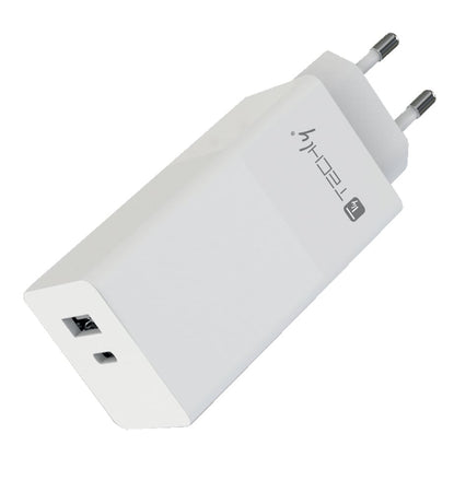 Caricatore Alimentatore USB-C&trade e USB-A da Muro 100W per Smartphone o Tablet
