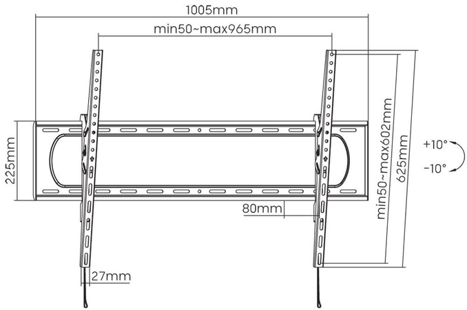 Staffa a Muro Inclinabile Slim TV LED LCD 60-120''