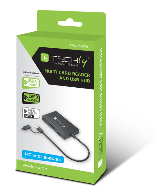 Lettore di Memorie SD/TF Smart Card con Hub 3 Porte USB