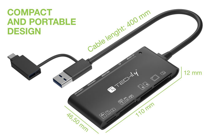 Lettore di Memorie SD 7 in 1 USB 3.0 tipo A e USB-C&trade
