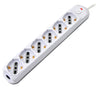 Presa Multipla a 6 Posti Italiana Bipasso/Schuko Spina 16A