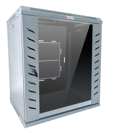 Armadio Rack 19'' a Muro 15 Unit&agrave P.450 mm Flat Pack Grigio
