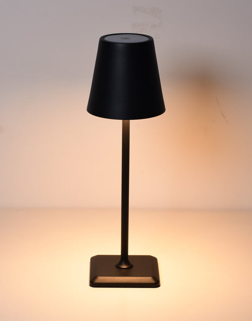 Lampada da Tavolo LED Senza Fili USB-C&trade Dimmerabile in Metallo Nero