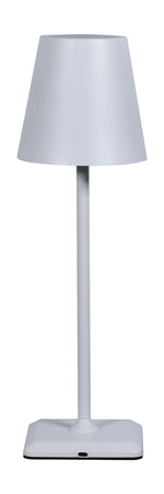 Lampada da Tavolo LED Senza Fili USB-C&trade Dimmerabile in Metallo Bianco