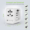 Adattatore da Viaggio Universale 150 Paesi 2 porte USB-A e 1 porta USB-C&trade Bianco