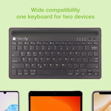 Mini Tastiera Wireless 78 Tasti a 2 Canali con Tasti di Scelta Rapida e Stand per Tablet