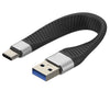 Cavo Corto Piatto USB-C&trade Maschio a USB-A Maschio Ricarica Rapida FPC 12 cm