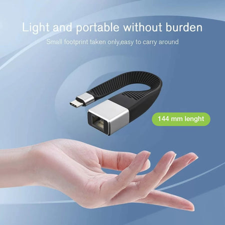 Cavo Corto Piatto USB-C&trade Maschio a RJ45 Femmina FPC 14,4 cm