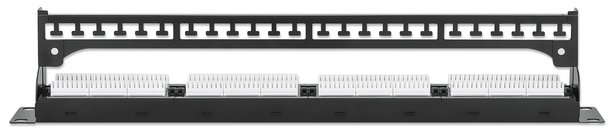 Pannello Patch UTP 24 Posti RJ45 Cat.6 con Barra Gestione Cavi
