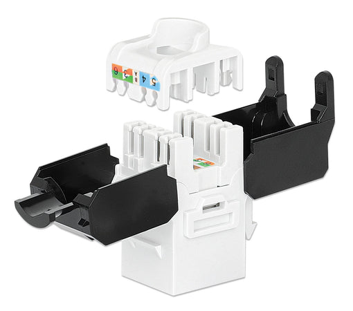 Frutto Keystone RJ45 Cat.6 UTP Tool-Free Bianco Nero