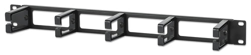 Pannello Passacavi 19'' 5 Anelli in Plastica 1U Nero
