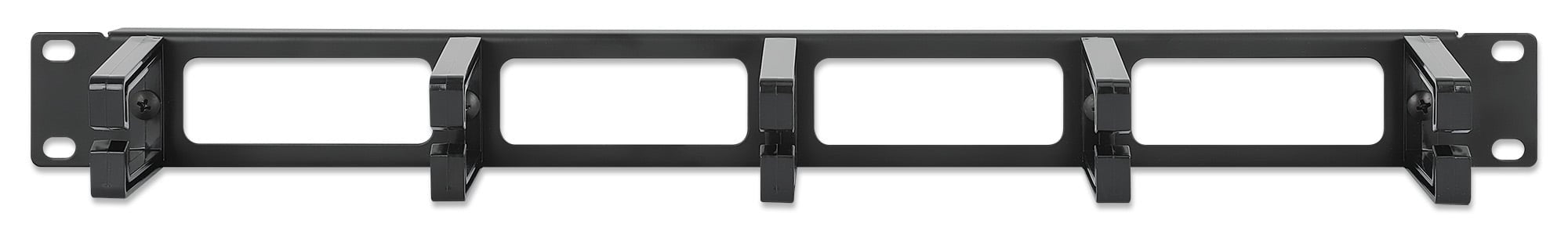 Pannello Passacavi 19'' 5 Anelli in Plastica 1U Nero
