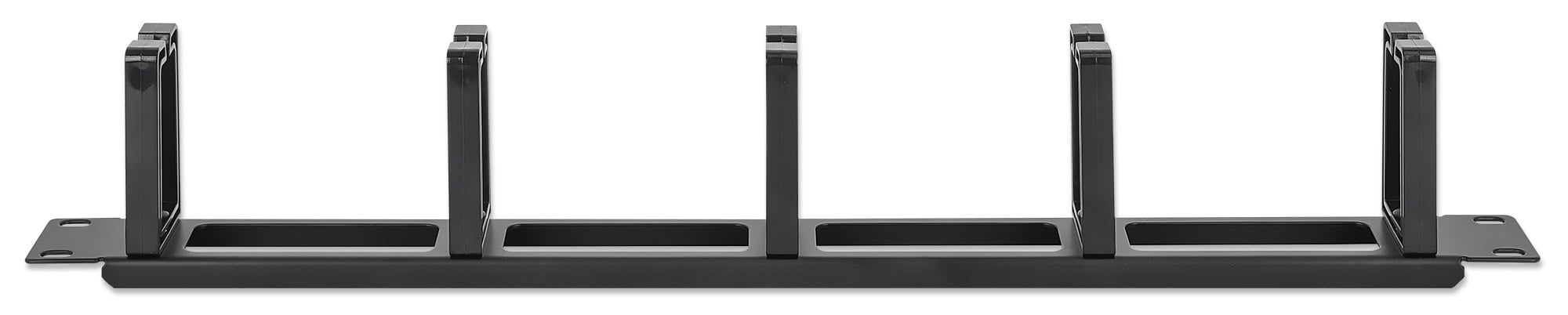 Pannello Passacavi 19'' 5 Anelli in Plastica 1U Nero