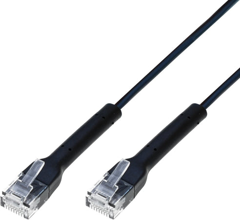 Cavo Slim Patch di Rete Pieghevole in Rame Cat.6A U/UTP 3 metri Nero