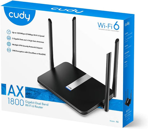 Mesh Router WiFi 6 AX1800 Dual Band 4G, X6