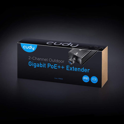 Extender Ripetitore PoE Gigabit da Esterno IP67 a 2 Canali, POE25