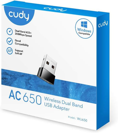 Nano Adattatore USB WiFi Dual Band 650Mbps per PC con Modalit&agrave SoftAP, WU650