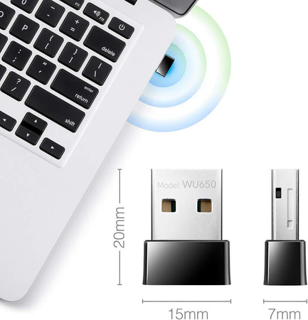Nano Adattatore USB WiFi Dual Band 650Mbps per PC con Modalit&agrave SoftAP, WU650