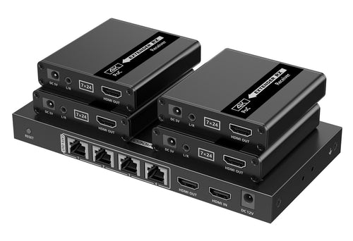 Extender Splitter HDMI 4 vie su Cavo di Rete 70 metri PoC