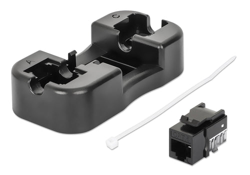 Frutto Keystone Slim Cat.6 per Cavo Rigido con Supporto Punch-Down 25 pz Nero