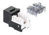 Frutto Keystone Slim Cat.6 per Cavo Rigido con Supporto Punch-Down 25 pz Nero