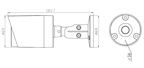 Telecamera IP Bullet IR H.265 da 5MP Rilevamento Basato su AI, DGM5106SVAT