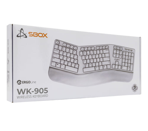 Tastiera Ergonomica Wireless 2,4 GHZ, WK-905