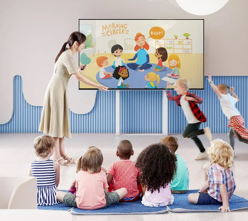 Supporto TV Motorizzato da Parete con Altezza Regolabile per TV da 55-100'' con Telecomando