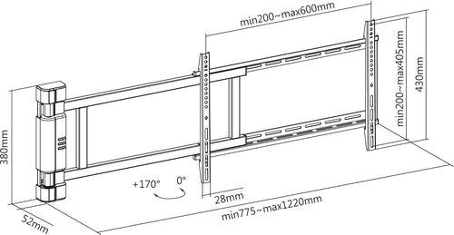 Supporto TV Basculante Motorizzato da Parete per TV da 32'' a 75''
