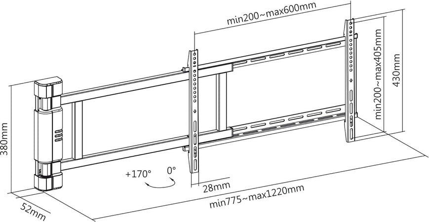 Supporto TV Basculante Motorizzato da Parete per TV da 32'' a 75''