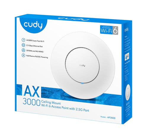 Punto di Accesso Wireless Gigabit PoE WiFi 6 AX3000 Porta 2.5G Montaggio a Soffitto, AP3000_P