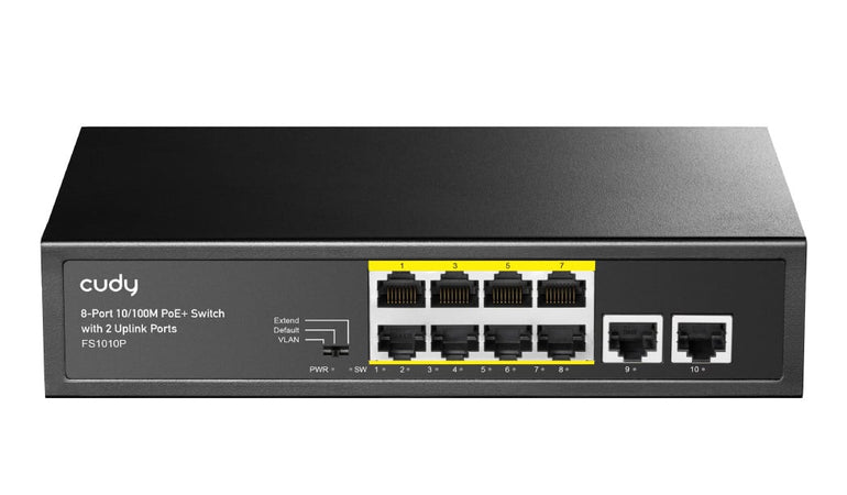 Switch PoE+ 10/100M a 8 Porte con 2 Porte Uplink, FS1010P