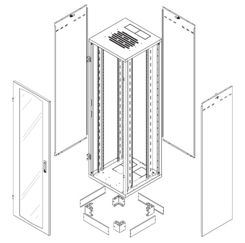 Armadio Rack NextGen 19'' 600x600 27U Nero