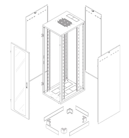 Armadio Rack NextGen 19'' 600x800 27U Grigio