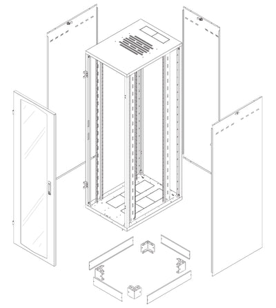 Armadio Rack NextGen 19'' 600x800 38U Nero