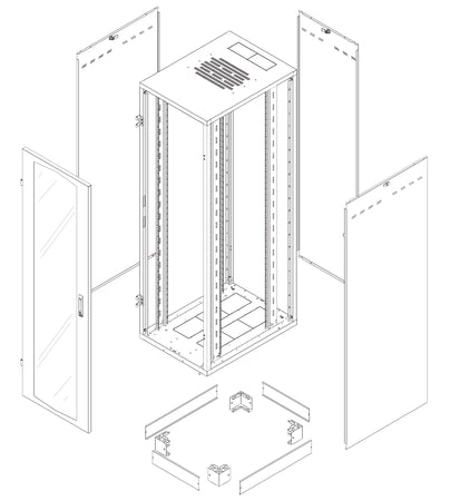 Armadio Rack NextGen 19'' 600x800 38U Nero