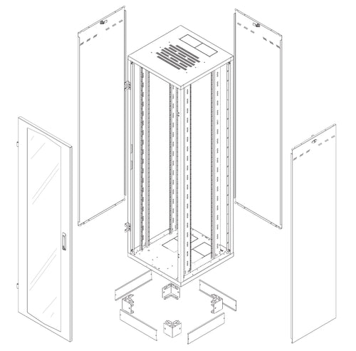 Armadio Rack NextGen 19'' 600x600 42U Grigio