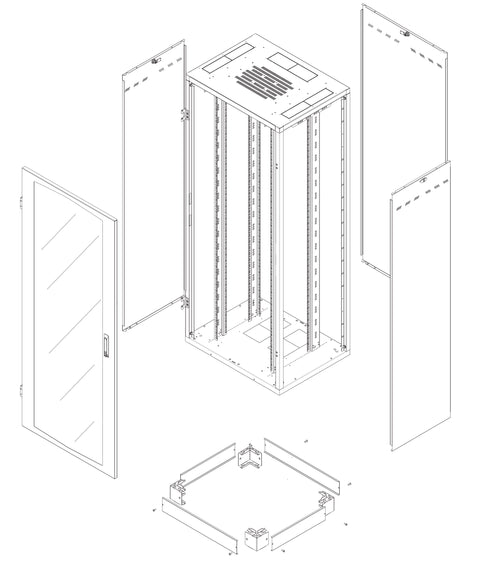 Armadio Rack NextGen 19'' 800x600 33U Nero