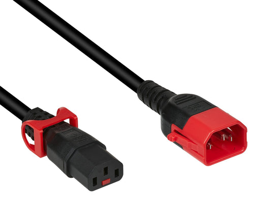 Cavo Prolunga Dual-Lock C14 180° a C13 180° 2m