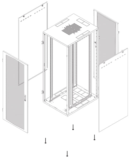 Armadio Server Rack NextGen 1000 19'' 800x1200 27U Nero Porta Grigliata
