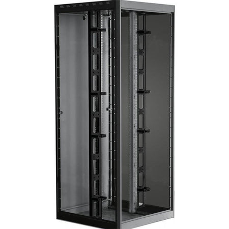 Coppia Canala Gestione Cavi Verticale 42U Nero