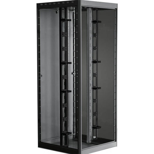 Coppia Canala Gestione Cavi Verticale 42U Nero