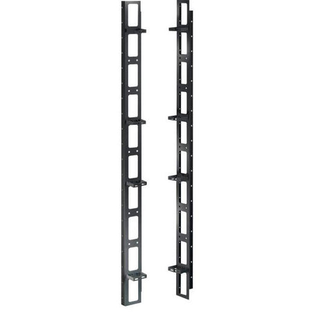 Coppia Canala Gestione Cavi Verticale 42U Nero