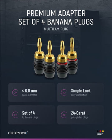 Connettore a Banana SimpleLock 6.0 mm² 2 coppie (2x2 connettori)